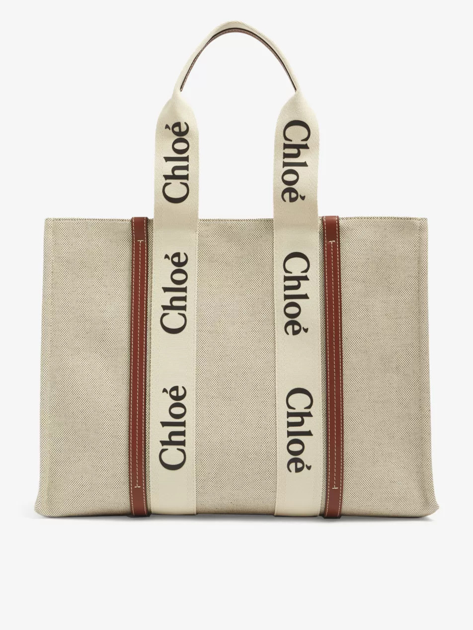 Woody large canvas and leather tote bag | Selfridges
