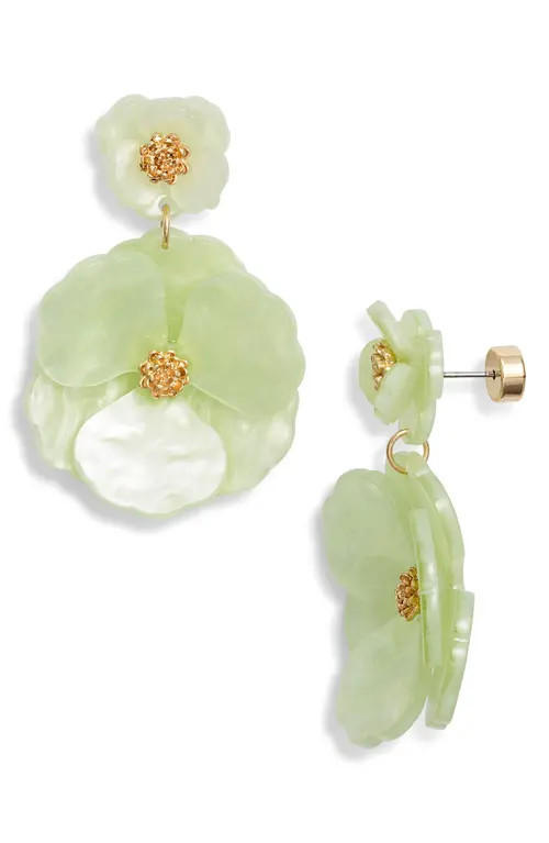 Nordstrom Pansy Drop Earrings in Pistachio- Gold at Nordstrom | Nordstrom