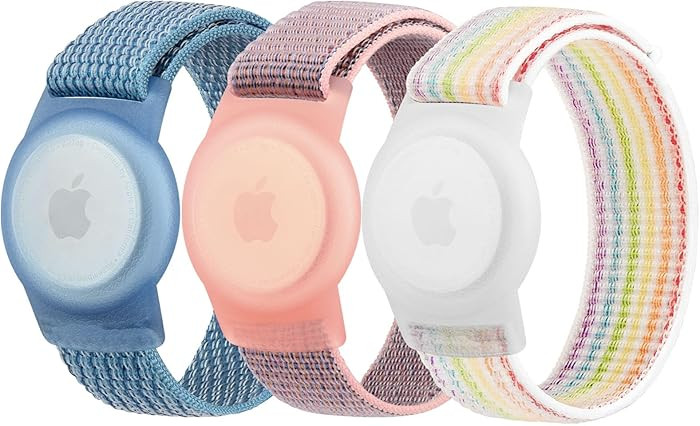 3 Pack Nylon AirTag Bracelet for Kids, Soft Nylon AirTag Wristband for Apple Air Tag, Adjustable ... | Amazon (US)
