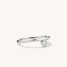 Gemstone Drop Stacker Ring White Sapphire Silver | Mejuri (Global)
