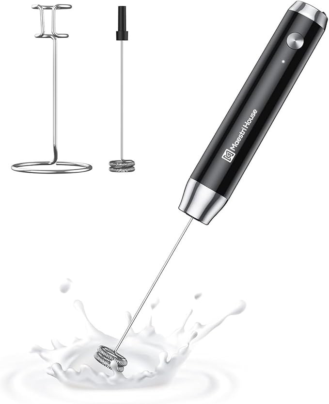 Maestri House Rechargeable Milk Frother with Stand, LunaFro Handheld Electric Foam Maker Waterpro... | Amazon (US)