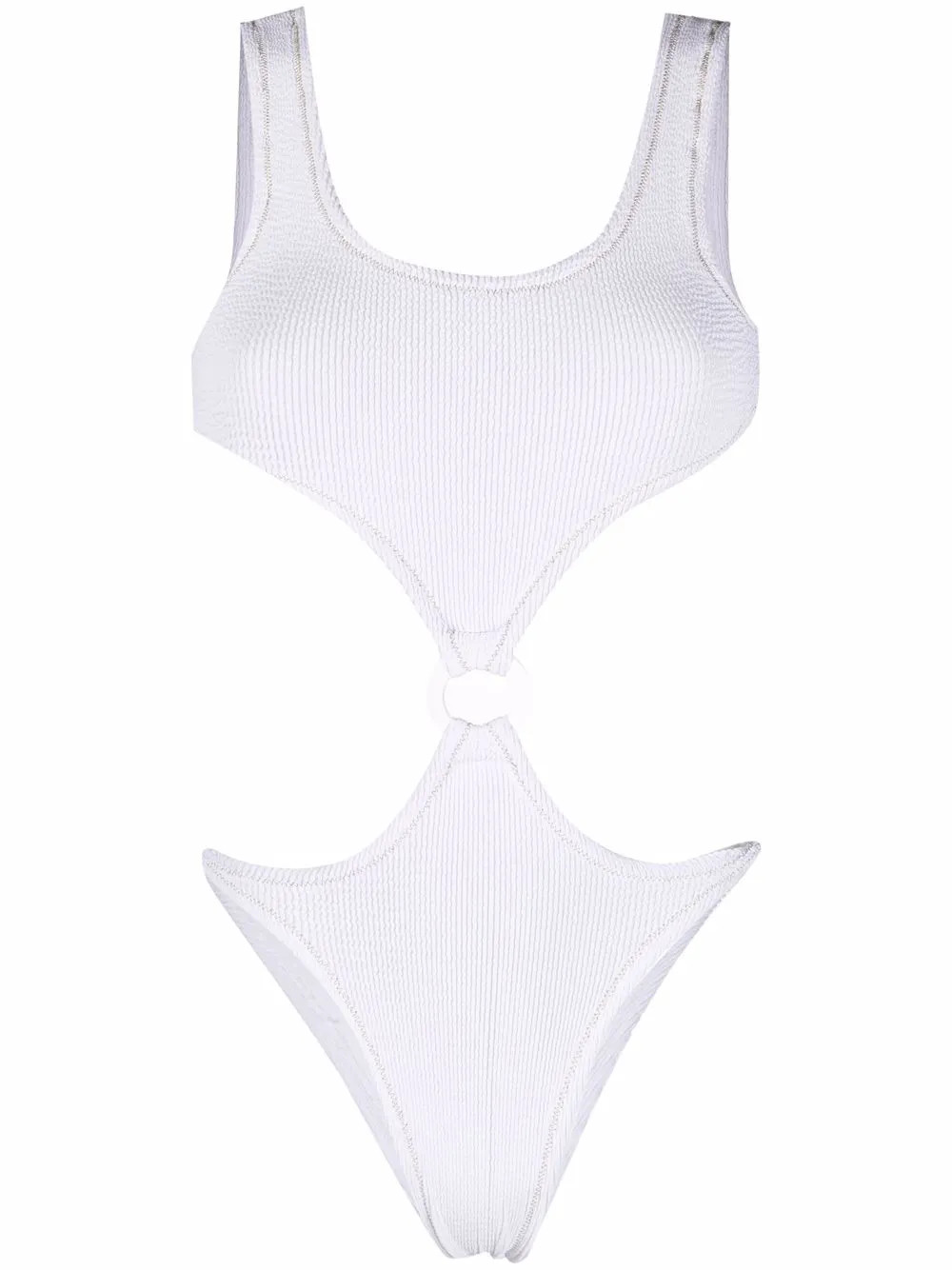 Reina Olga Augusta Seersucker Swimsuit - Farfetch | Farfetch Global
