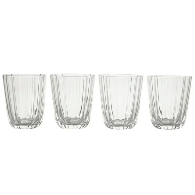 Beautiful Scallop Water Glasses Set of 4 Clear Glass by Drew Barrymore - Walmart.com | Walmart (US)
