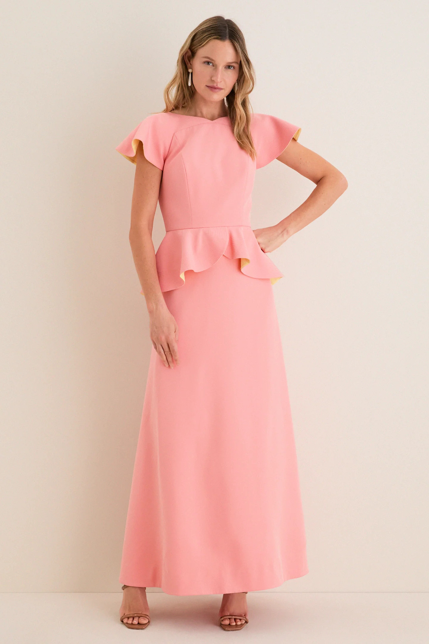 Melon Peplum Antoinette Gown | Tuckernuck (US)