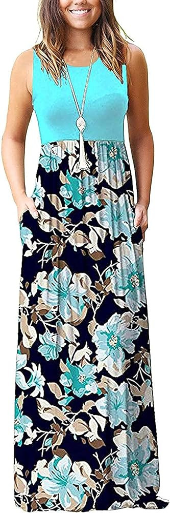 MOLERANI Women's Loose Plain Maxi Dresses Casual Long Dresses with Pockets | Amazon (US)