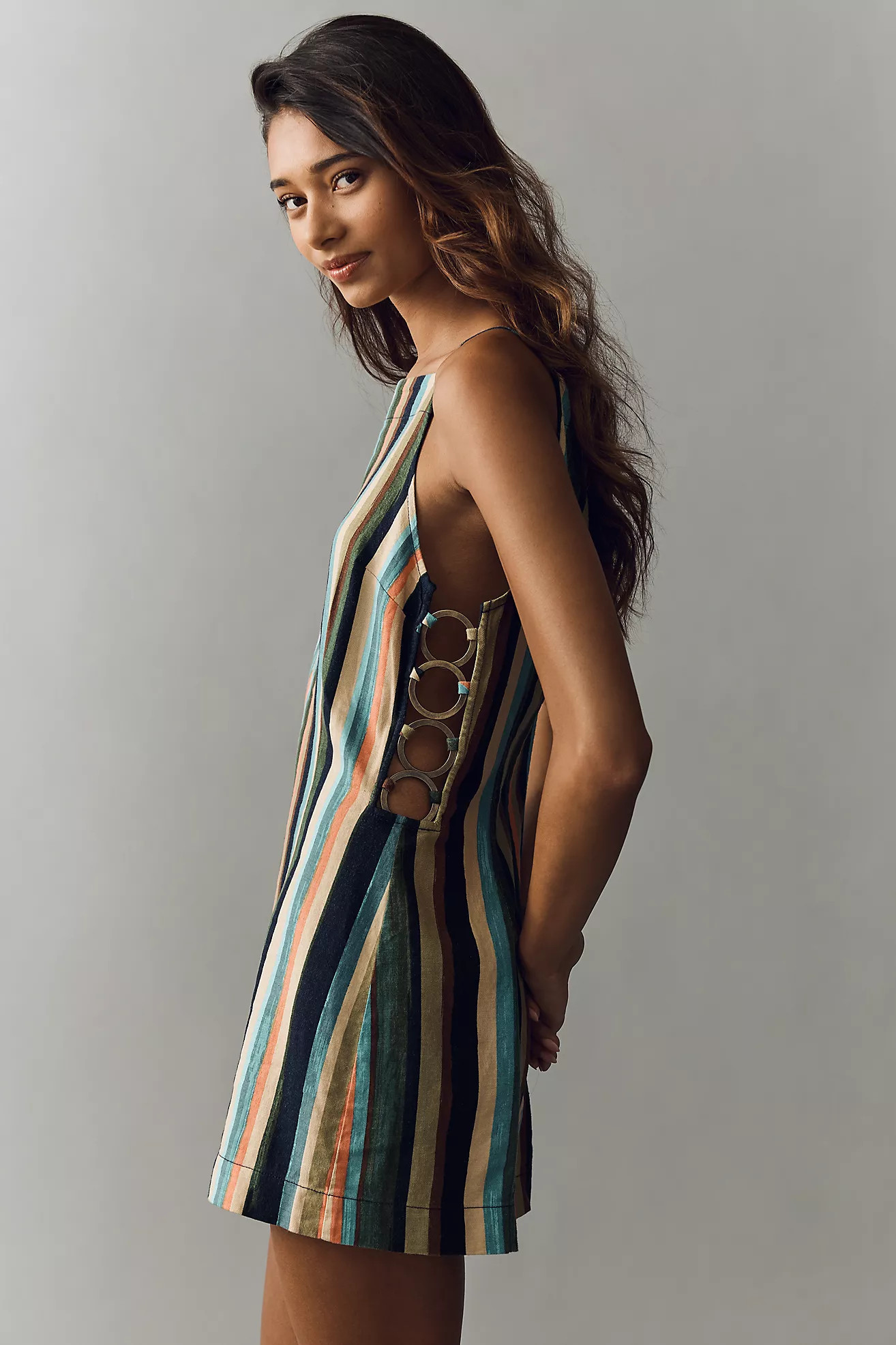 By Anthropologie Linen Blend Cutout Romper | Anthropologie (US)