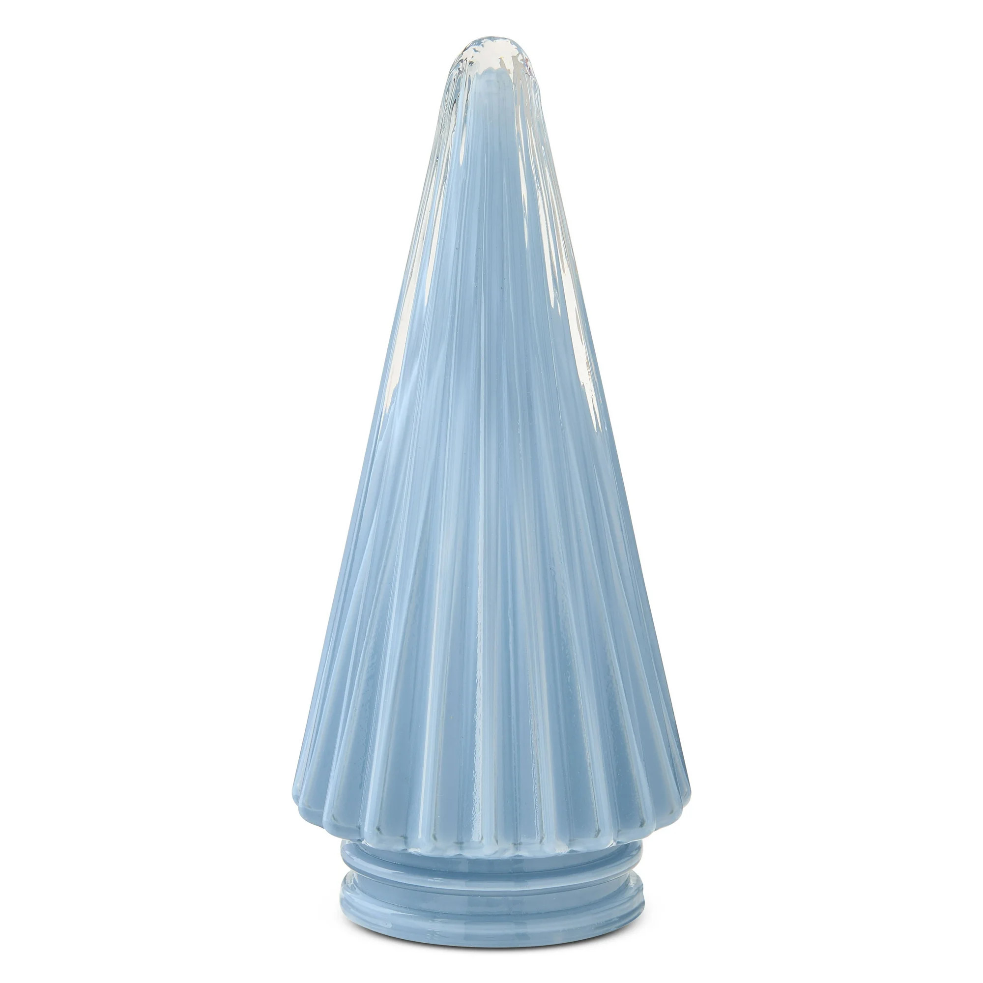 Glass Cone Christmas Tree Tabletop Decoration, Blue, 6", by Holiday Time | Walmart (US)