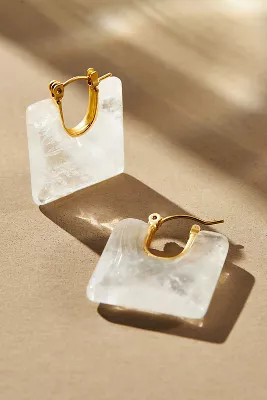 Square Stone Hoop Earrings | Anthropologie (US)