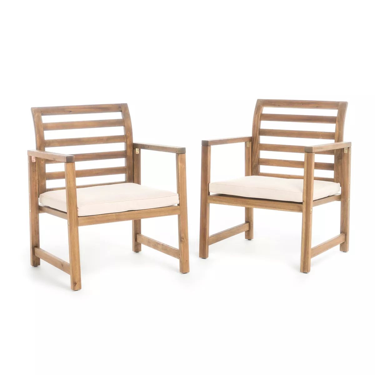 Emilano Set of 2 Acacia Wood Club Chair - Natural Stained - Christopher Knight Home | Target
