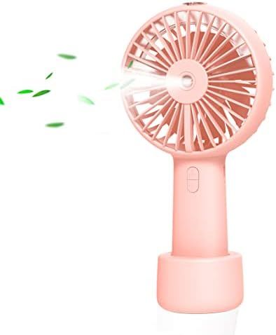Small Handheld Misting Fan, Portable Mister Fan with 20ml Water Tank Rechargeable USB/Battery Ope... | Amazon (US)