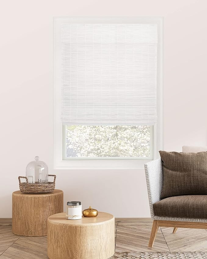CHICOLOGY Blinds, Roman Home Bamboo Patio, Blinds & Shades, Window Shade, 39" W X 64" H, Snow | Amazon (US)