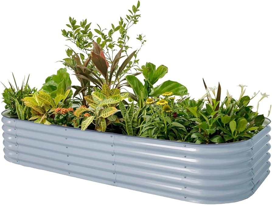 Vego garden Raised Garden Bed Kit, 17" Tall 10 in 1 Modular, Metal Planter Box for Vegetables, Fl... | Amazon (US)