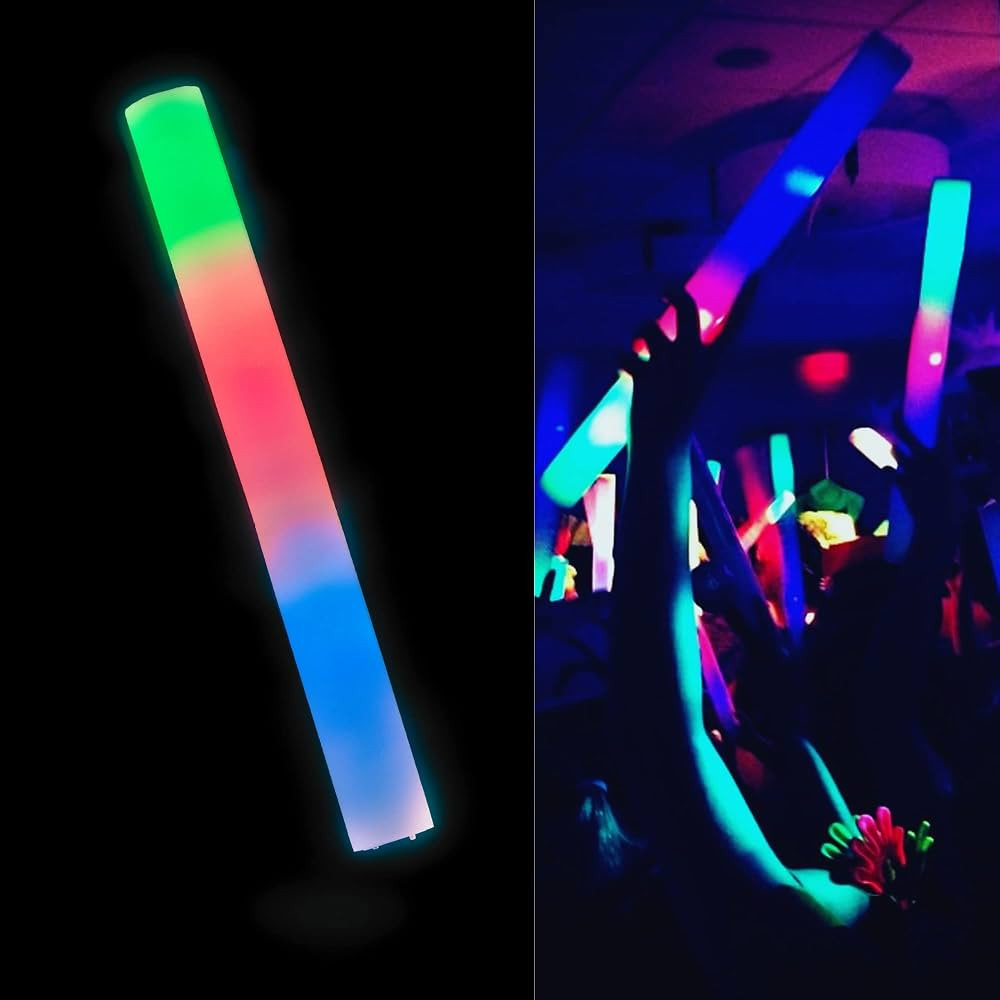 Promotional Party Sticks Foam Glow Sticks Bulk - 100 Light Up Foam Sticks and LED Foam Sticks - 1... | Amazon (US)