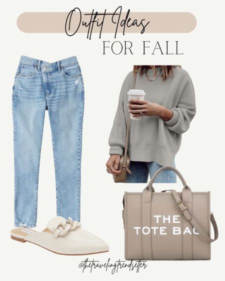 Fall outfits, jeans, Abercrombie denim, casual outfit, fall look, white flats, tote bag, Amazon sweater 

#LTKsalealert #LTKSale #LTKSeasonal