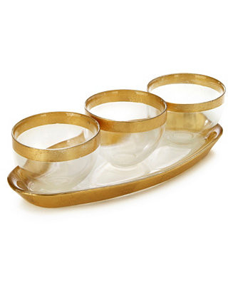 Classic Touch Trophy 3 Bowl Relish Dish with Tray - Macy's | Macy's
