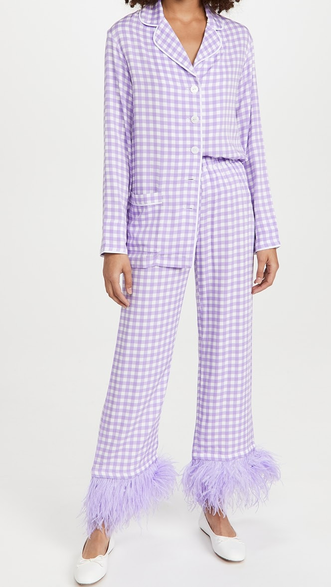 Sleeper Party Pajama Set with Feathers | SHOPBOP | Shopbop