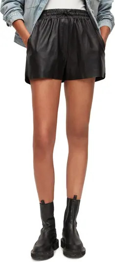 AllSaints Shana Lambskin Leather Shorts | Nordstrom | Nordstrom