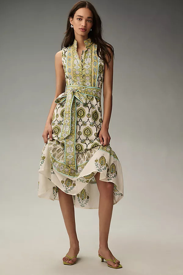 Sue Sartor Sleeveless A-Line Midi Dress | Anthropologie (US)