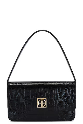 ANINE BING Elly Shoulder Bag in Black Embossed from Revolve.com | Revolve Clothing (Global)