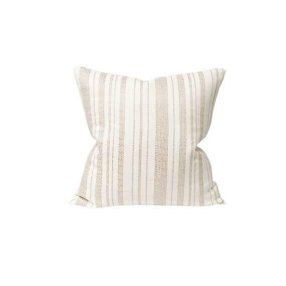 Woven Blush Stripe Pillow Cover  Pink Stripe Throw Pillow | Etsy | Etsy (US)