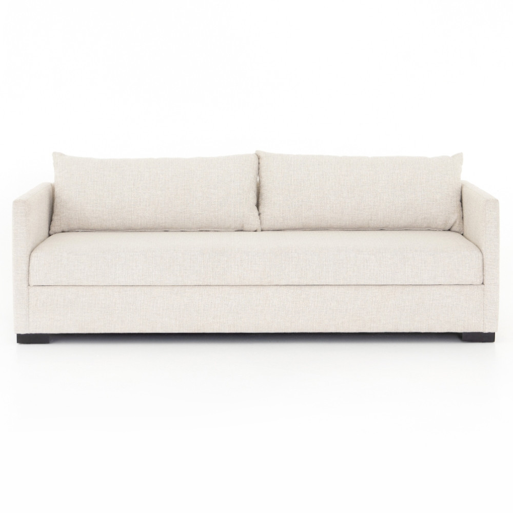 Wil Modern White Performance Upholstered Sofa Bed - Full | Kathy Kuo Home