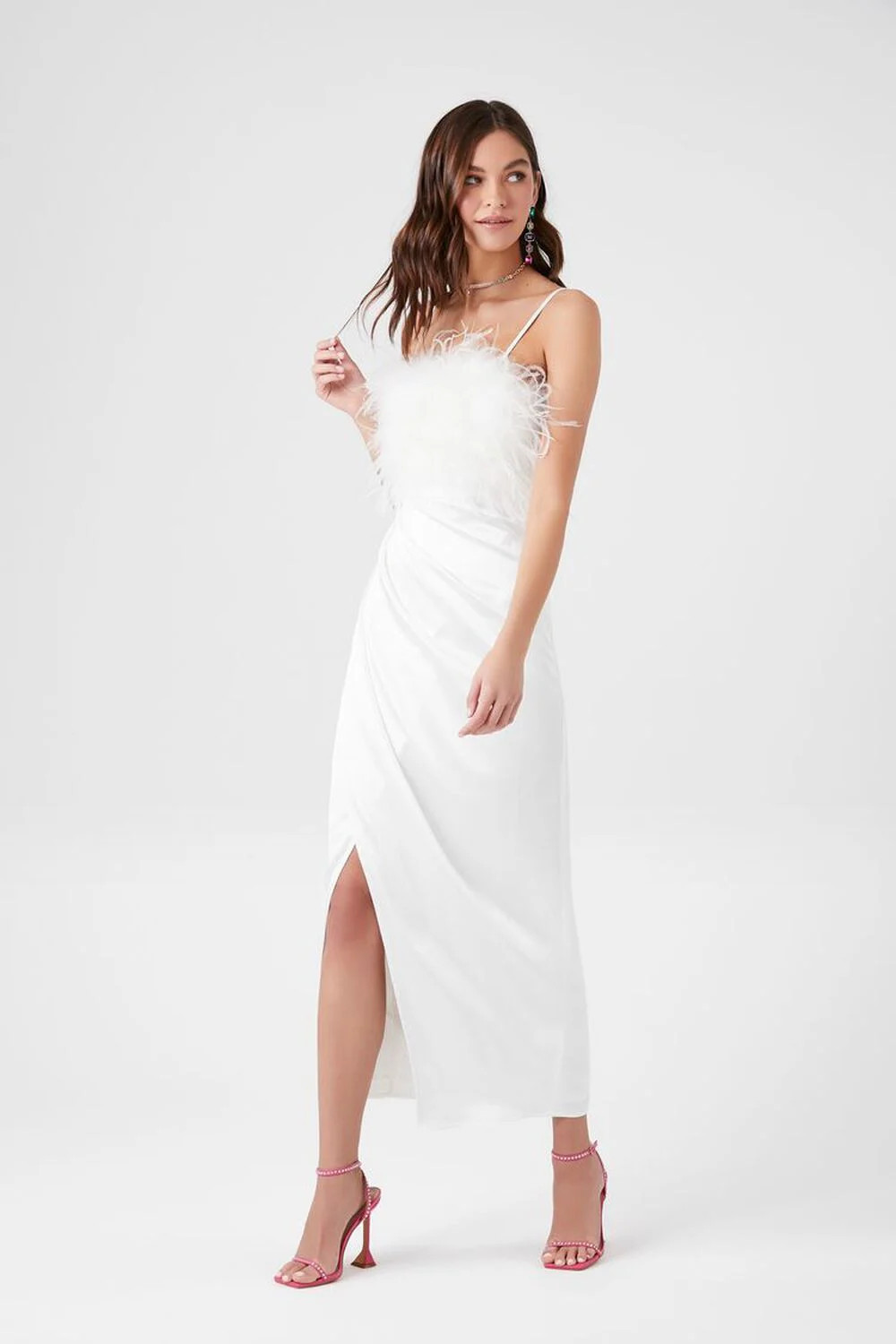 Faux Feather Cami Maxi Dress | Forever 21 (US)