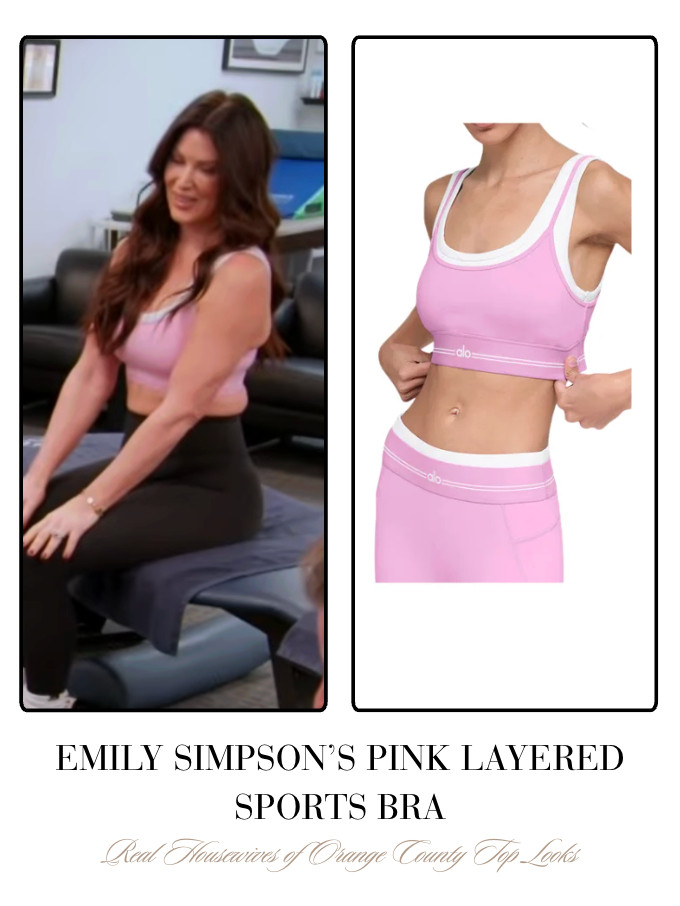 Emily Simpson's Pink Layered Sports Bra 

 