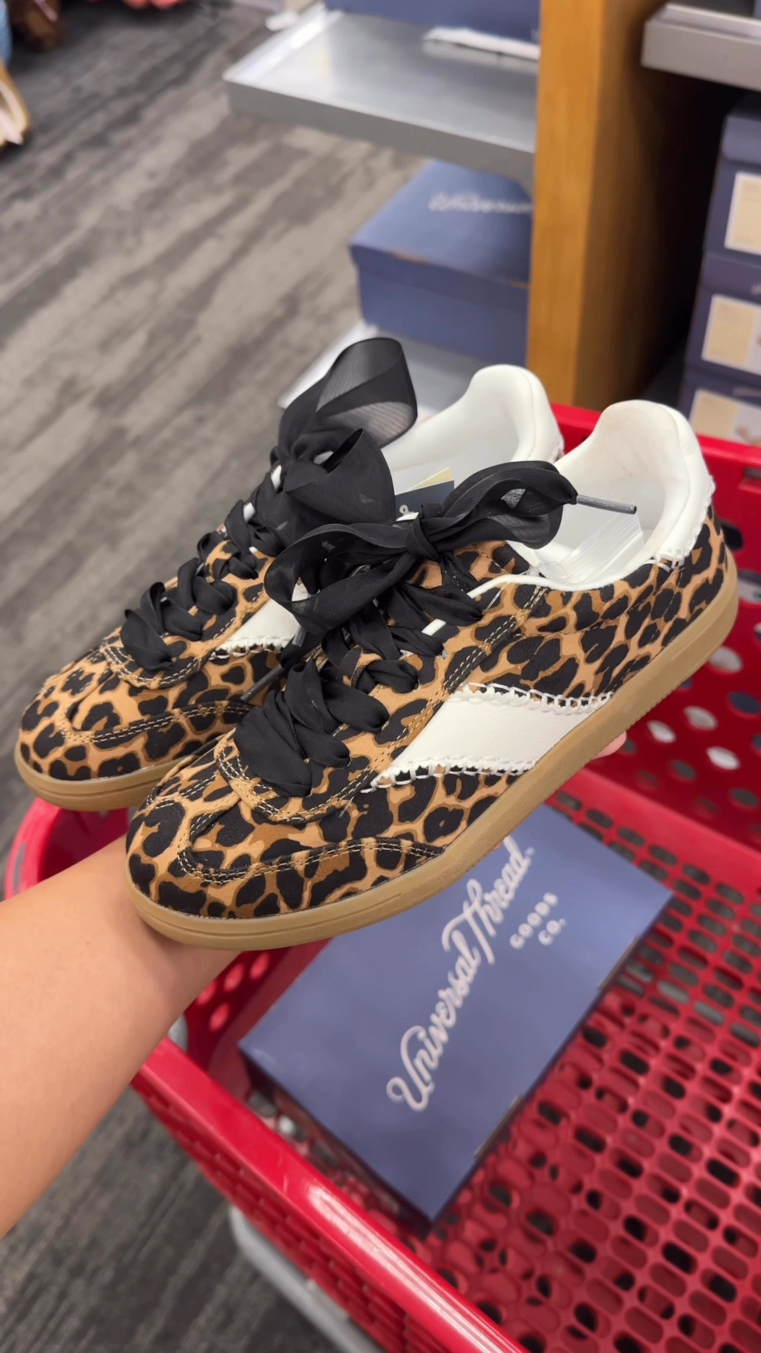Keeping with the leopard trend 🐆🖤 How cute are these sneaks from Universal Thread at Target! The ribbon laces 😍 Great way to add a pop to your outfits! Memory foam insoles and come with extra laces! Available online and also in half sizes 🙌🏼

#LTKFindsUnder50 #LTKStyleTip #LTKShoeCrush