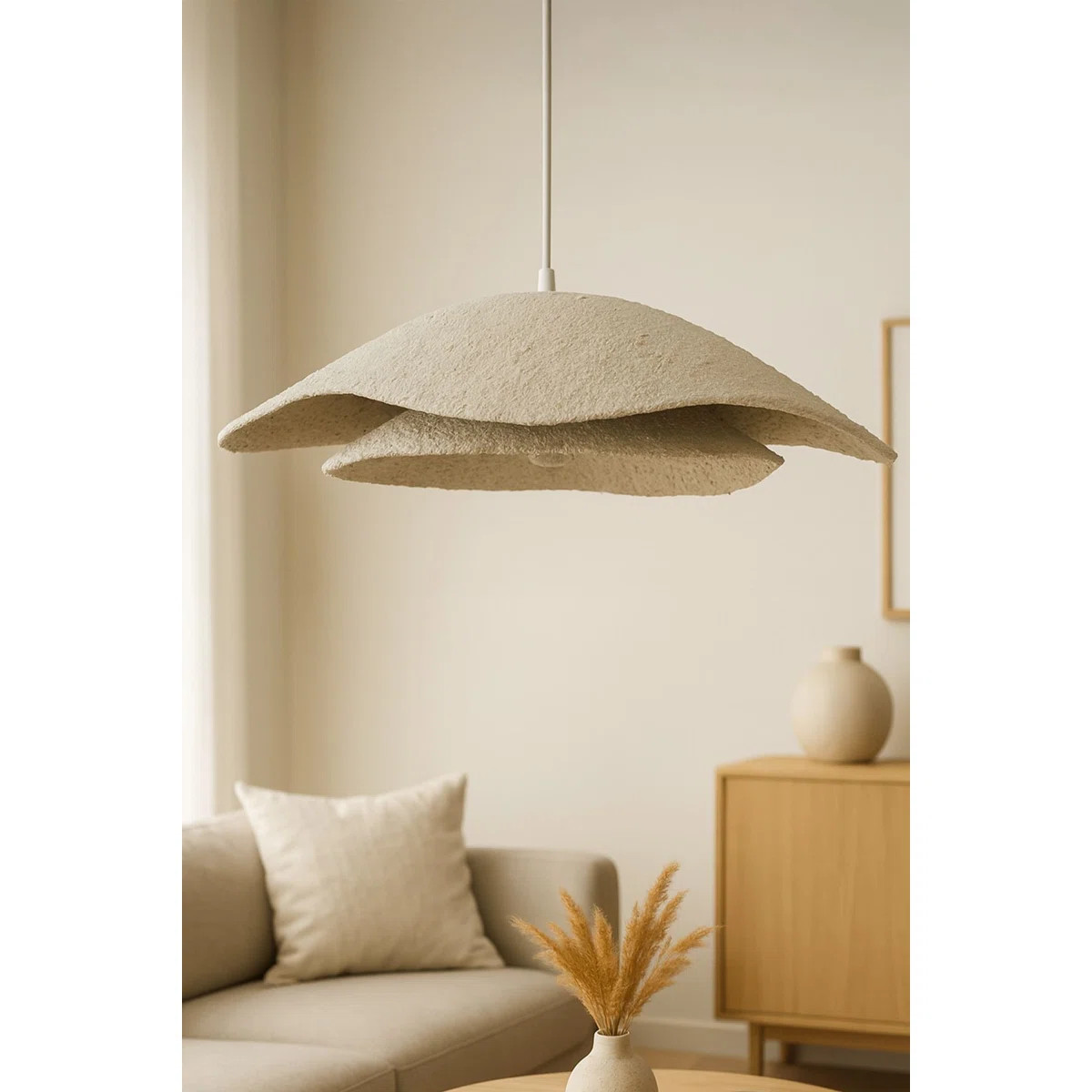 Elegant Adjustable Chandelier, Cream & White, Metal Body, Ø22.8 x 5.9 inches | Height: 7.9 - 23.... | Wayfair North America