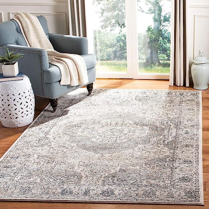 MARTHA STEWART Collection by SAFAVIEH 4' x 6' Ivory/Grey MSR867A Rancher Traditional Oriental Non... | Amazon (US)