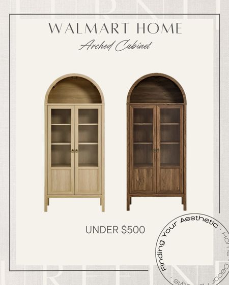 Walmart home new find - arched display cabinet in two color options with glass doors and closed storage under $500

Walmart finds
Arched cabinet
Affordable storage cabinet
Look for less home 

#LTKHome