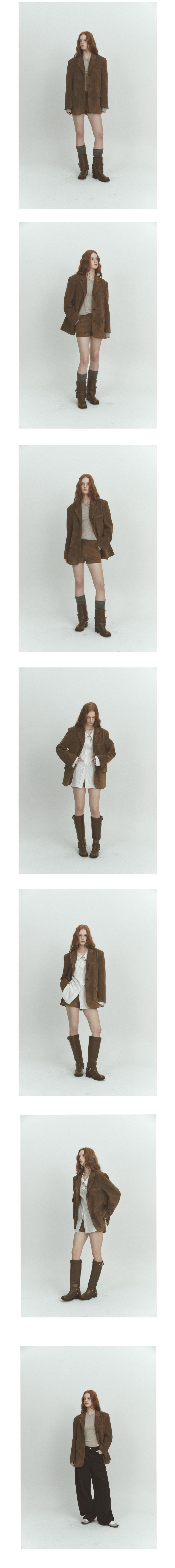 STITCH SUEDE JACKET (BROWN) | W Concept (US)