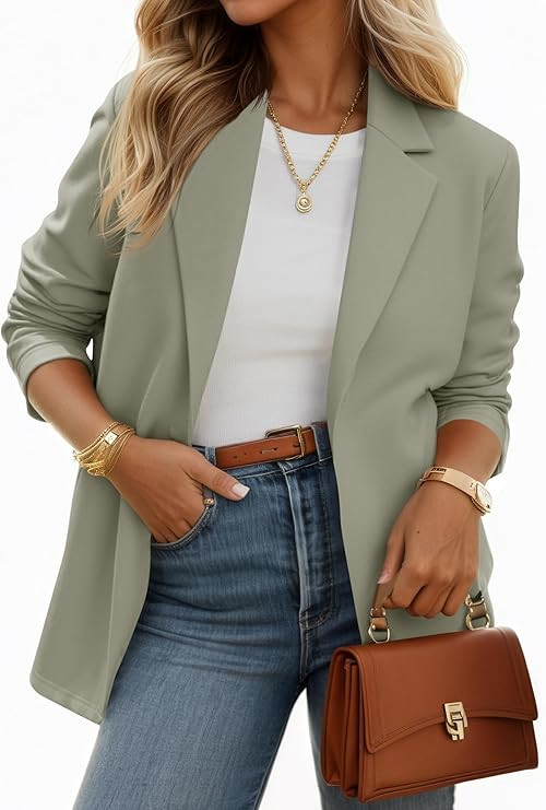 Cicy Bell Womens Casual Knit Blazer Long Sleeve Open Front Blazers Stretchy Work Office Suit Jack... | Amazon (US)