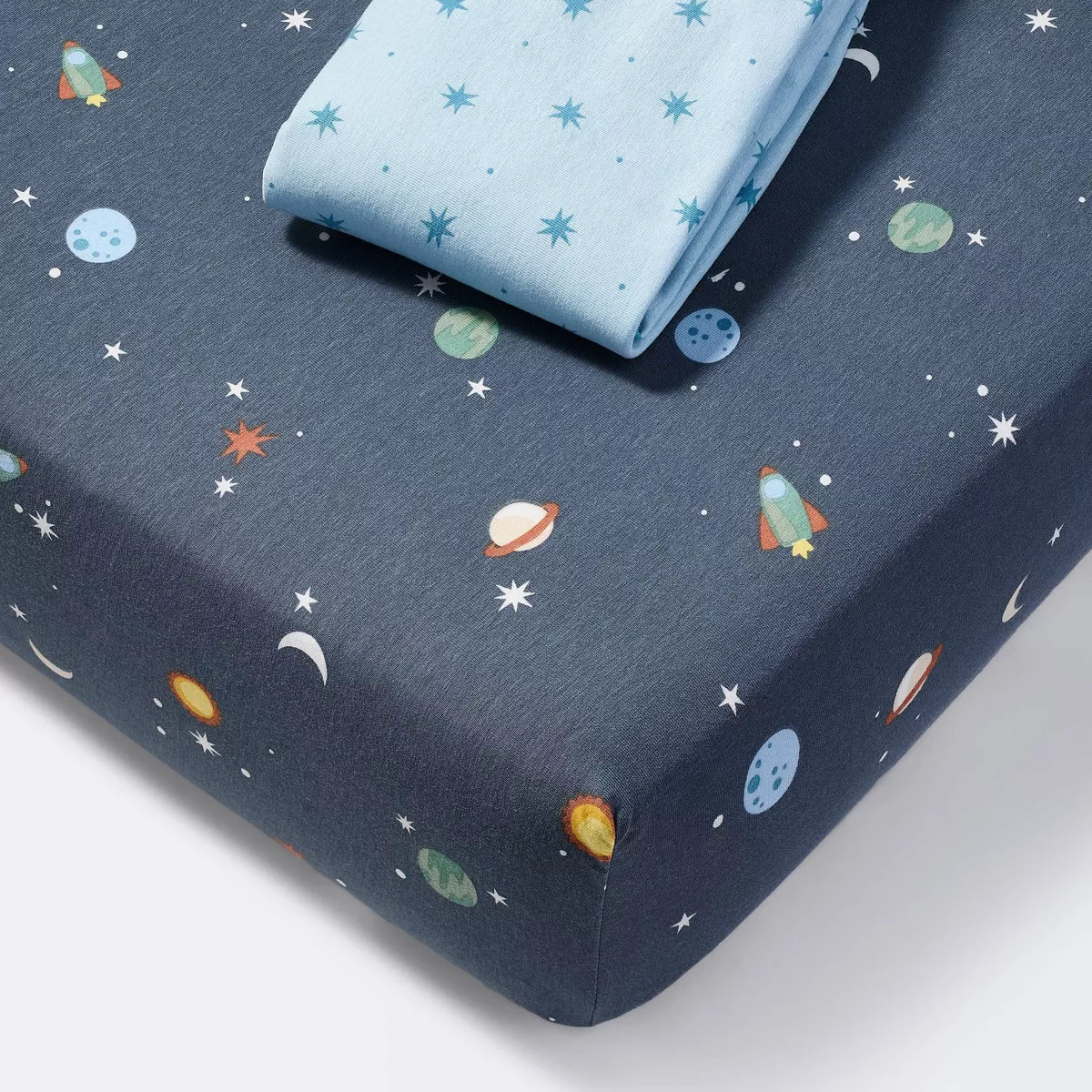 2pk Fitted Jersey Crib Sheets - Space - Cloud Island™: Star Pattern, Classic Patterns | Target