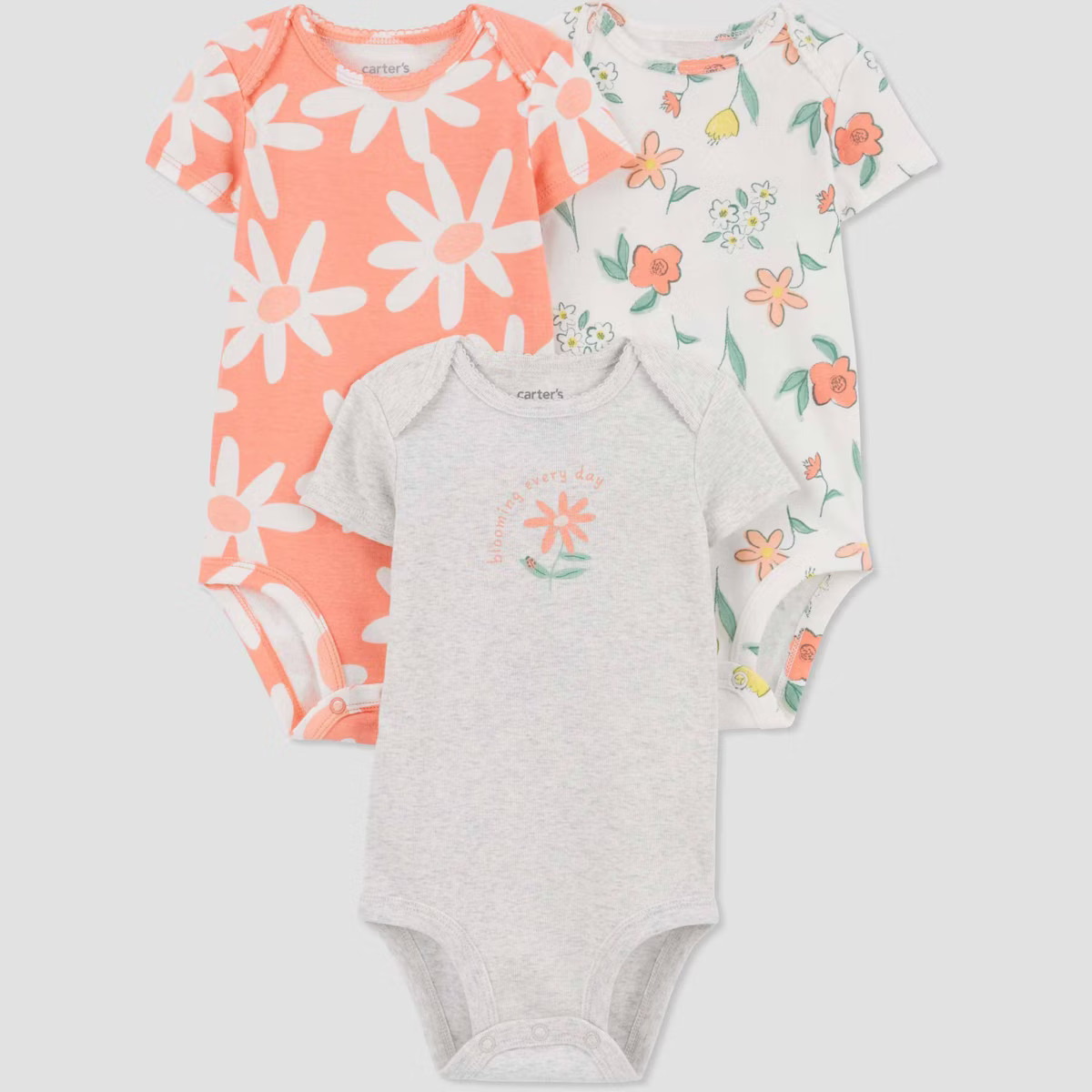 Carter's Just One You® Baby Girls' 3pk Bodysuit - Coral Orange 12M | Target