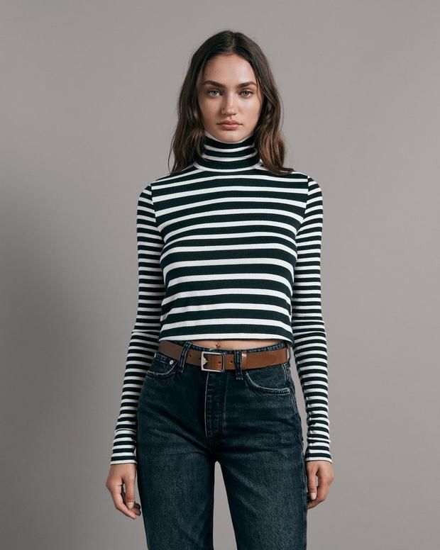 Buy Knit Stripe Long Sleeve Turtleneck for USD 100.00 | rag & bone | rag + bone