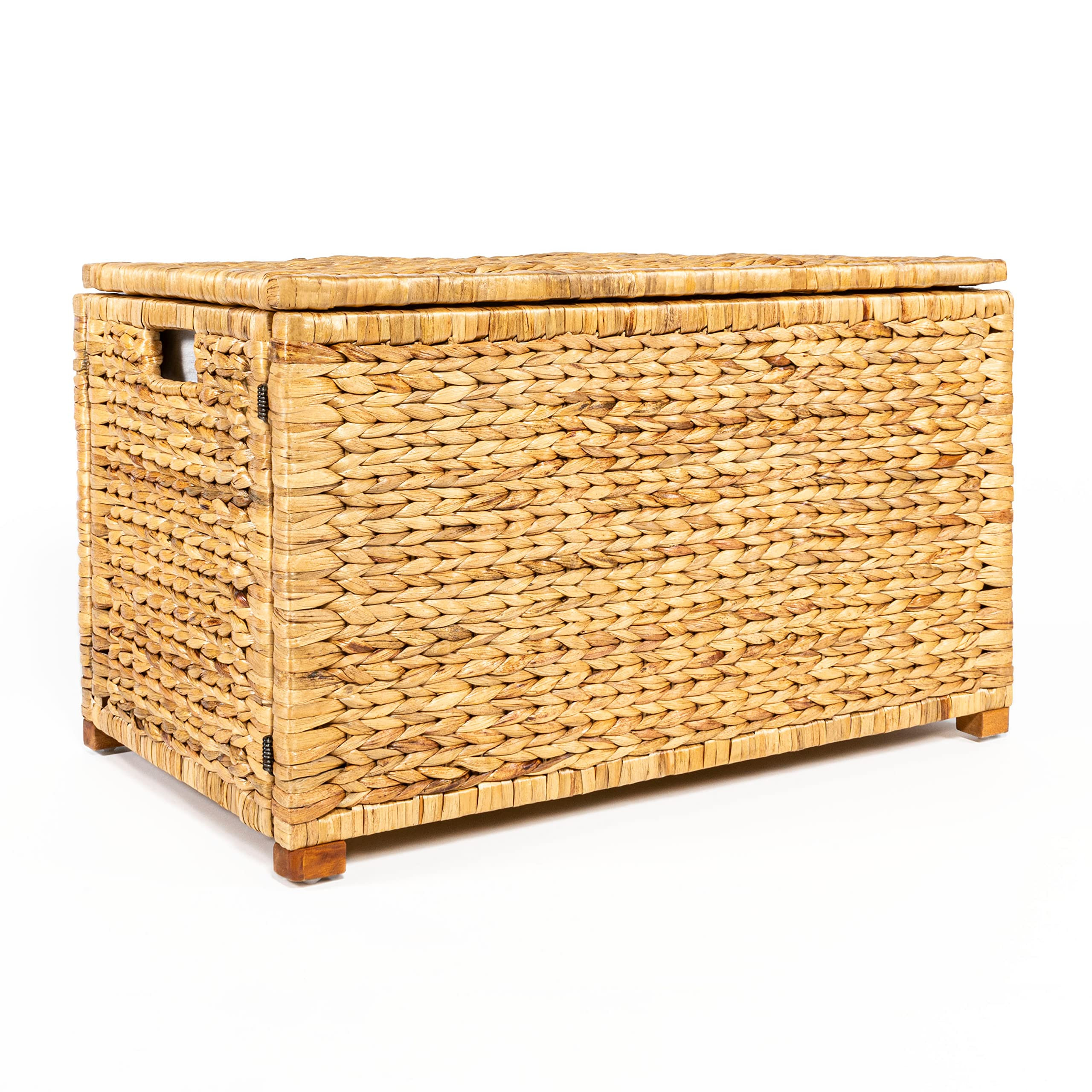 happimess HPM9005A Anada Wicker Weave 30" Storage Trunk, Wooden Frame/Water Hyacinth, Farmhouse, ... | Amazon (US)