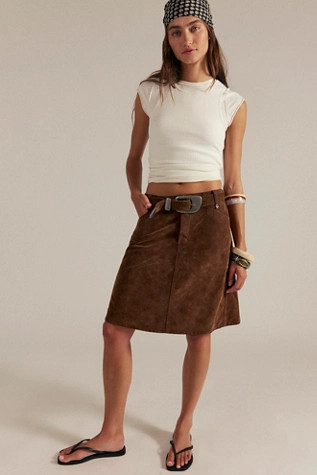 We The Free Suzy Suede Midi Skirt | Free People (Global - UK&FR Excluded)