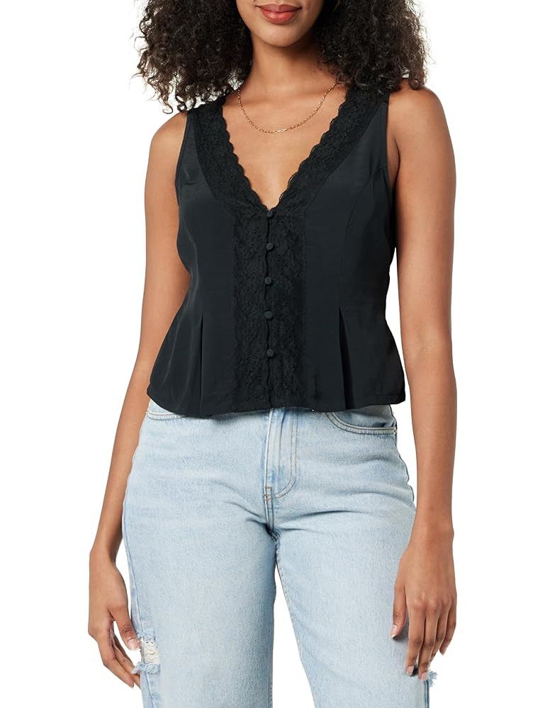 The Drop Women's Paloma Lace Trimmed Sleeveless Top | Amazon (US)
