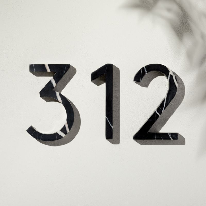 Aurele 6" Black Marble House Numbers | CB2 | CB2