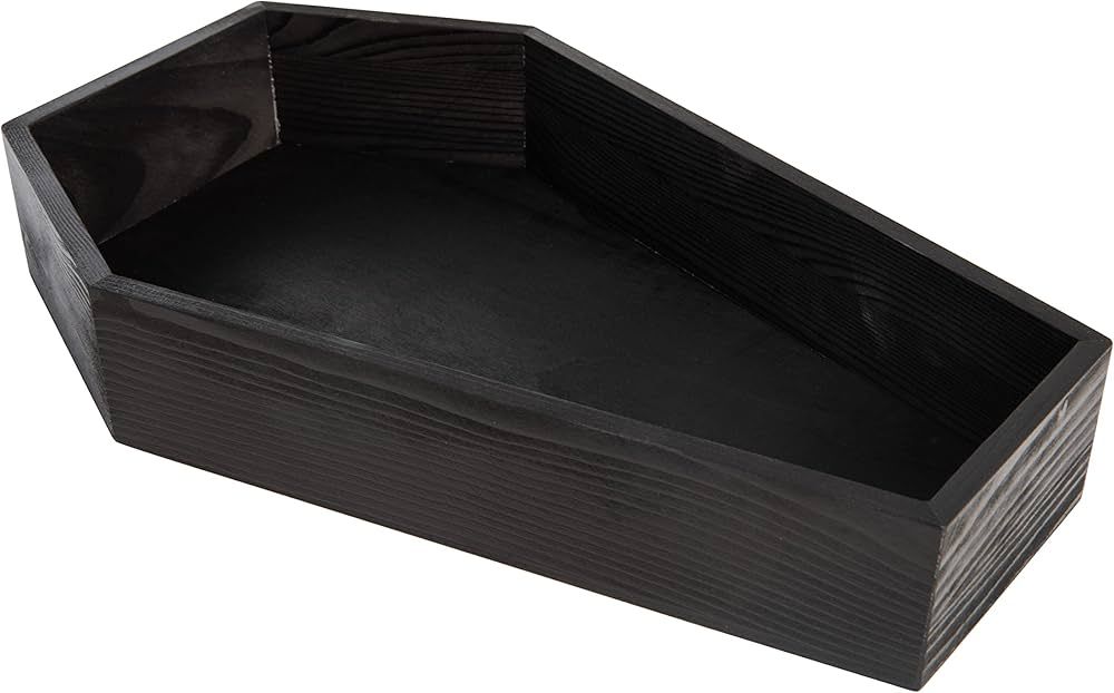 Black Painted Wood Coffin Tray – 13.5 Inch Coffin Shaped Serving Tray Box, Great for Candy, Key... | Amazon (US)