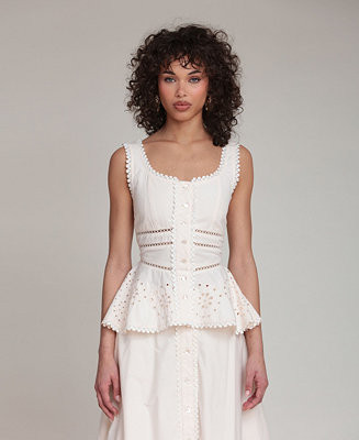 Avec Les Filles Women's Scoop Neck Peplum Top - Macy's | Macy's