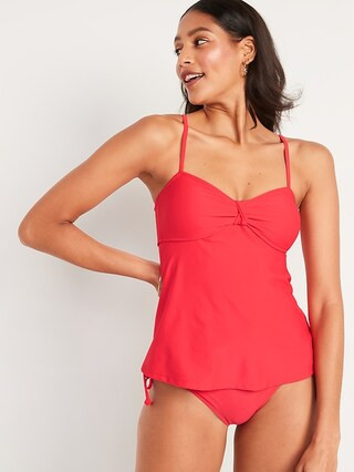 Knotted A-Line Tankini Swim Top for Women | Old Navy (US)
