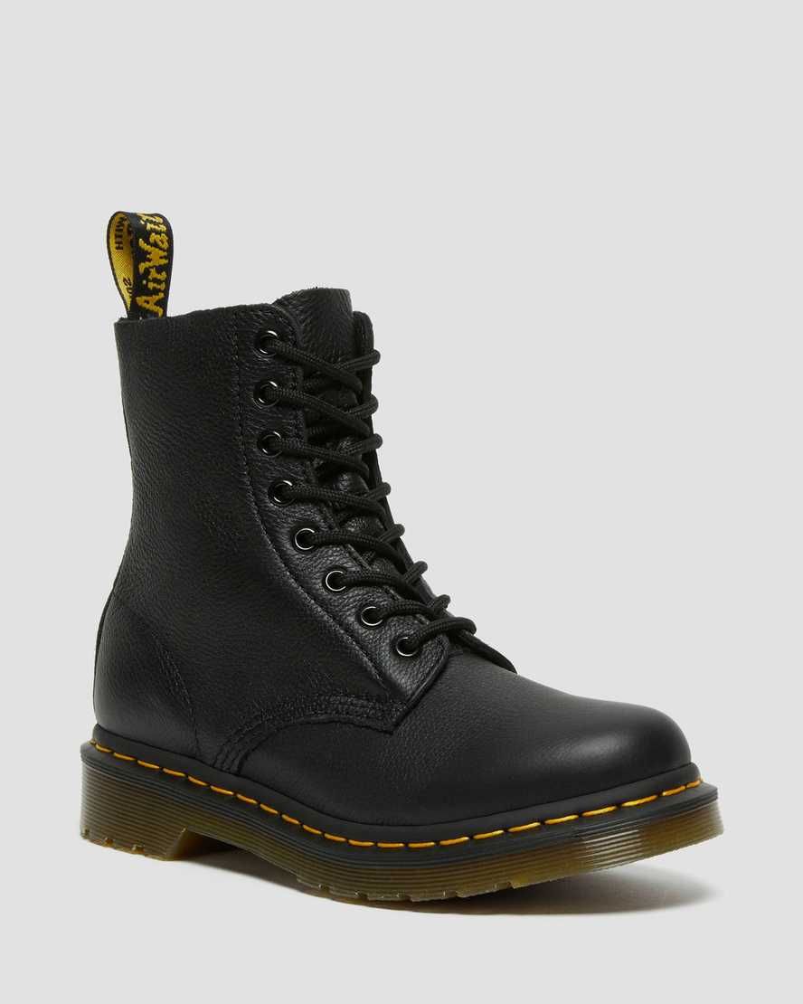Dr. Martens, 1460 Women's Pascal Virginia Leather Boots in Black, Size W 8 | Dr. Martens