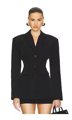 Helsa Recycled Twill S Curve Jacket in Black from Revolve.com | Revolve Clothing (Global)