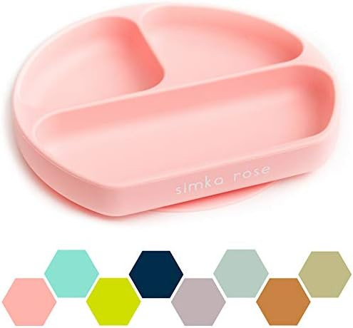 Simka Rose Silicone Suction Plate for Baby and Toddler - Divided Kids Plate - BPA Free - Dishwash... | Amazon (US)