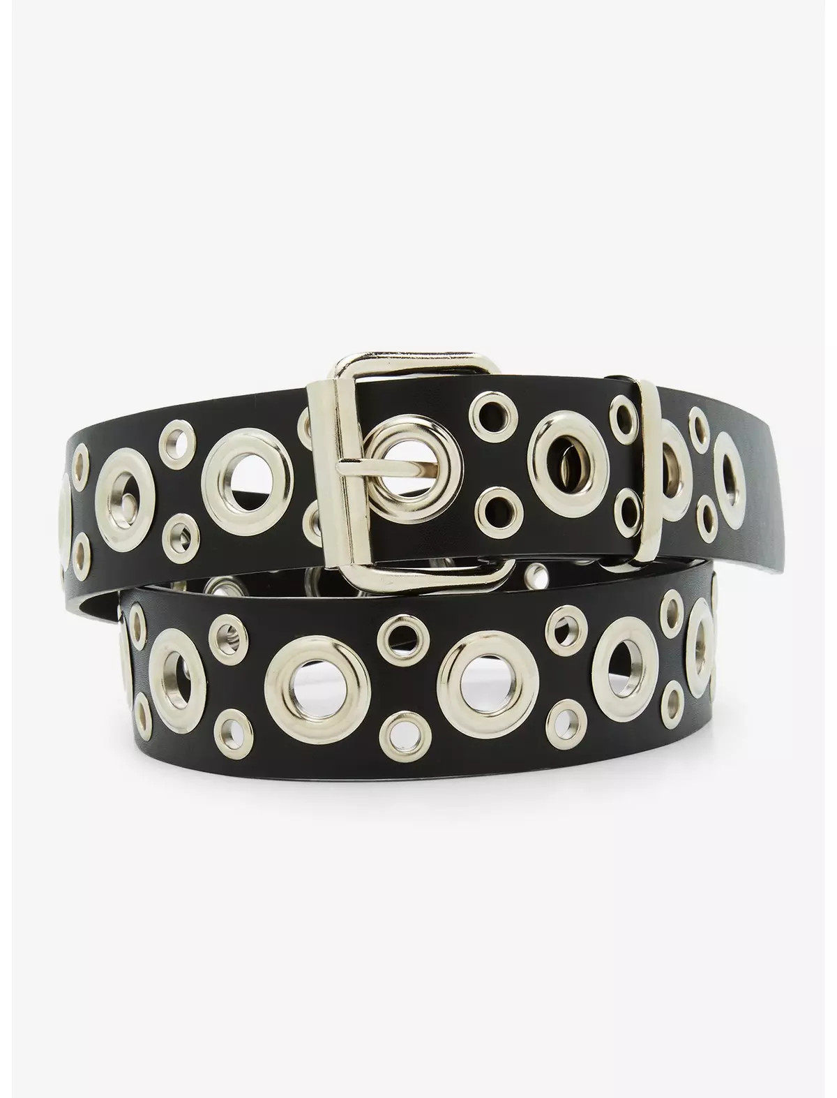 Black & Silver Multi-Grommet Belt | Hot Topic | Hot Topic