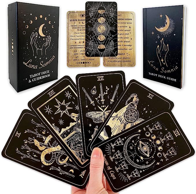 Luna Somnia Tarot Deck with Guidebook & Box - 78 Cards Complete Full Deck - Moon Dreams Starry Ce... | Amazon (US)