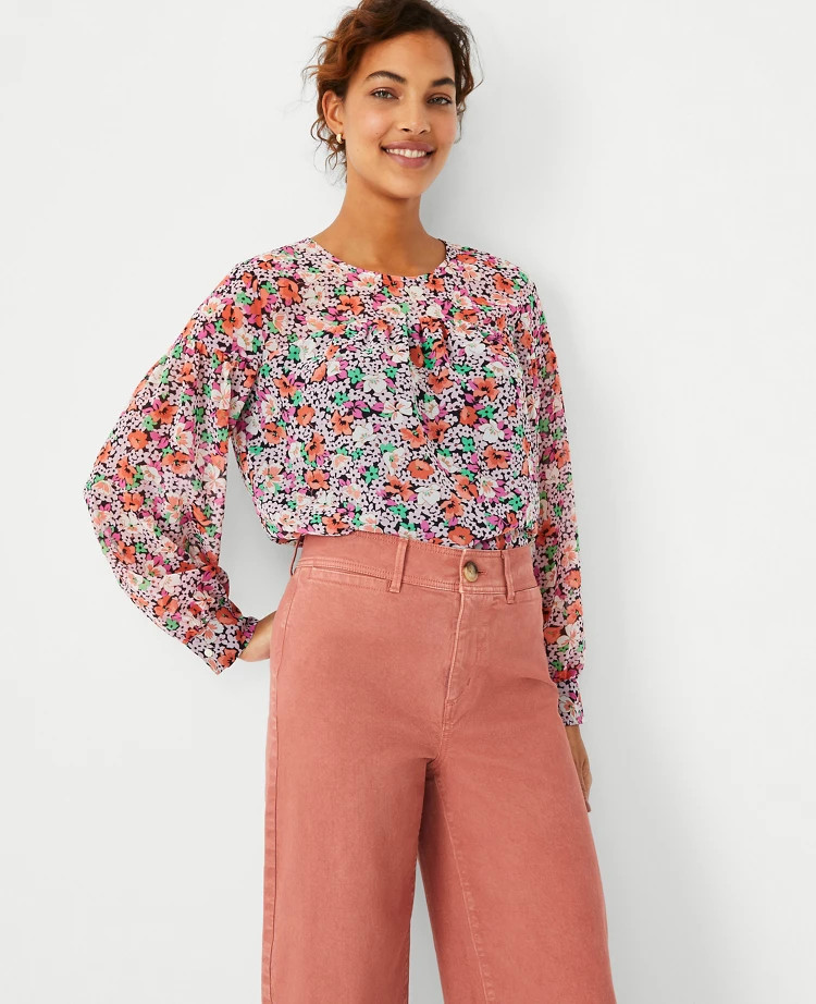 Floral Round Yoke Top | Ann Taylor (US)