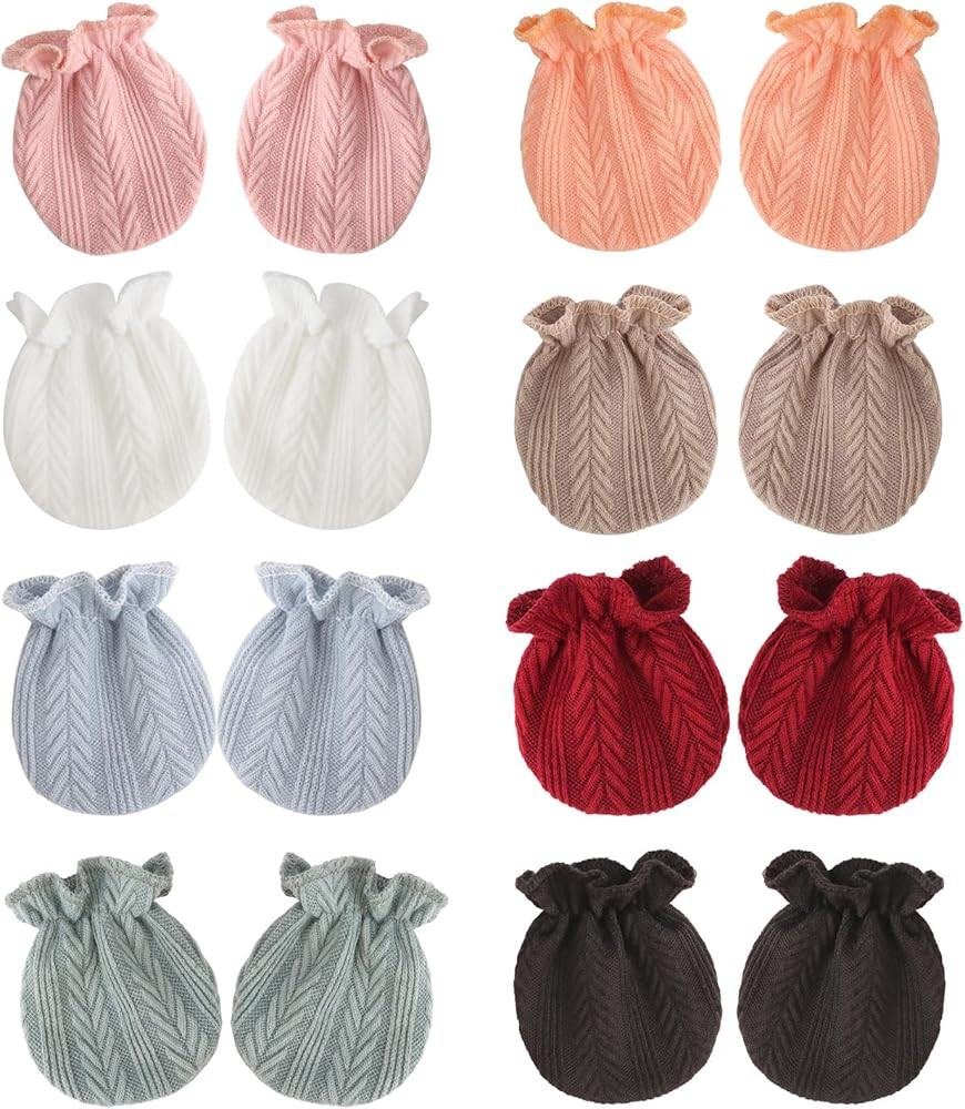 BQUBO Newborn Infant Toddler Mittens No Scratch Cotton Elastic Wrist Gloves Hypoallergenic for 0-... | Amazon (US)